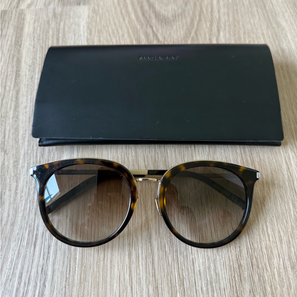 Saint Laurent Tortoise Shell Sunglasses with case